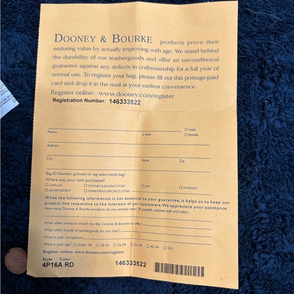 Dooney & Bourke Red Pebble Leather Shoulder Bag – Magnetic Closure - Picture 9 of 10